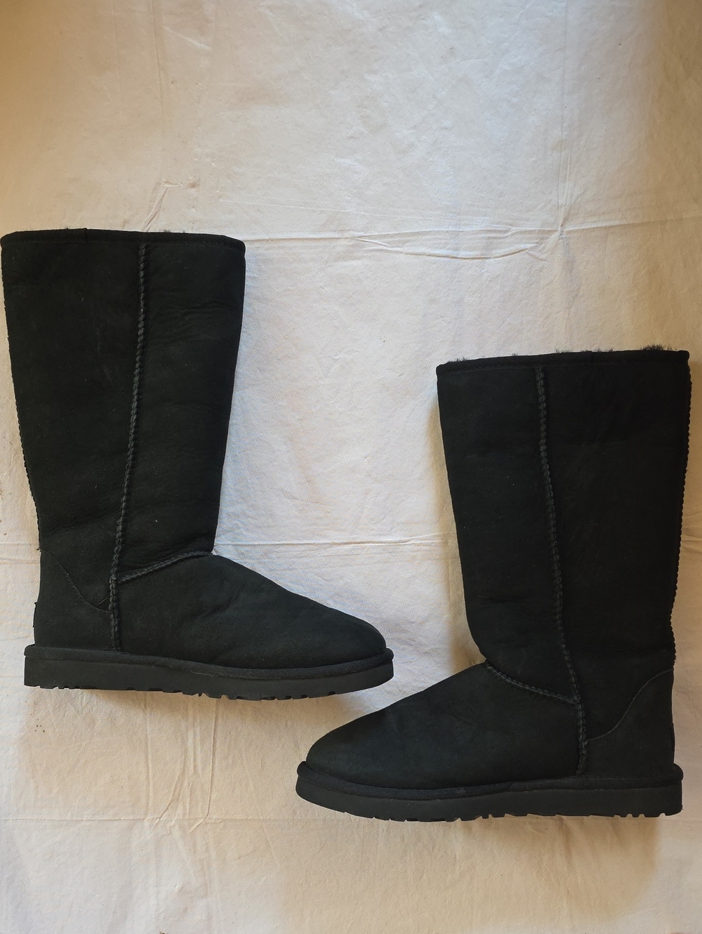 UGG Women's Classic Tall Boots 5815 Sheepskin Black 8